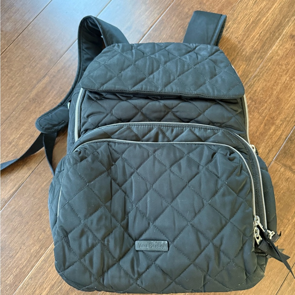 Vera Bradley Black Quilted Backpack/ Diaper Bag